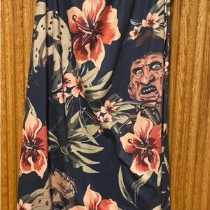 Floral Graphic Skirt with Faces